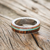 "REMMY" - REDWOOD & MALACHITE WEDDING RING-3