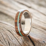 "REMMY" - REDWOOD & MALACHITE WEDDING RING-1