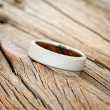 IRONWOOD CHANNEL LINED RING WITH SANDBLASTED FINISH-2