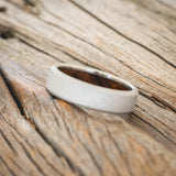 IRONWOOD CHANNEL LINED RING WITH SANDBLASTED FINISH-5