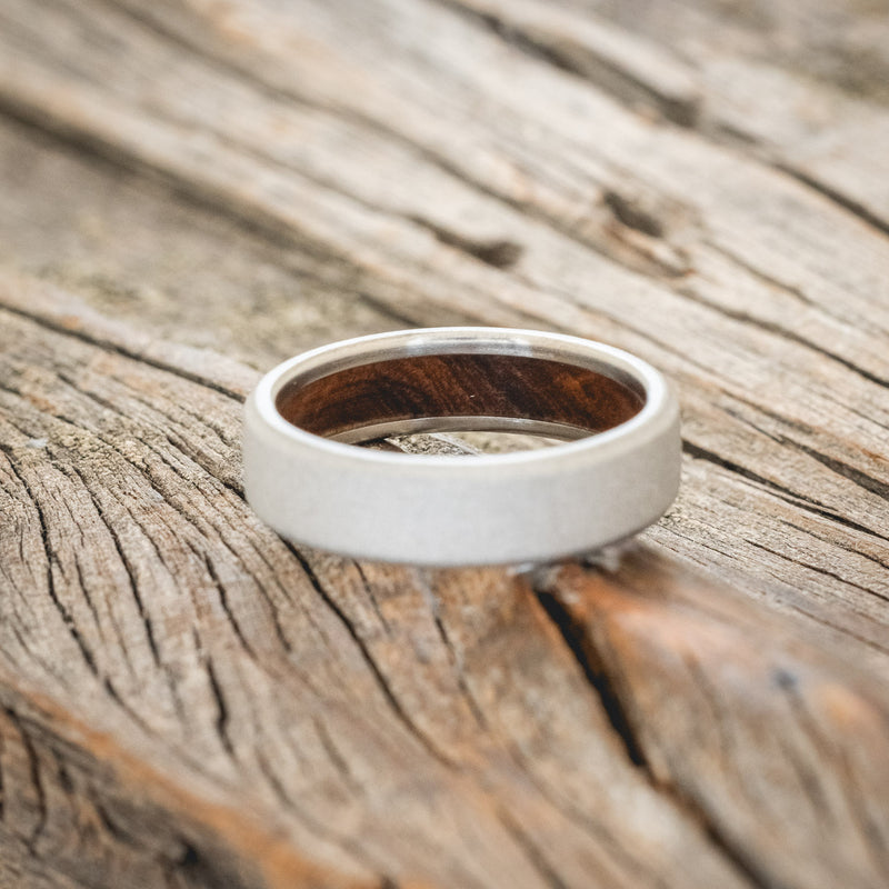 IRONWOOD CHANNEL LINED RING WITH SANDBLASTED FINISH-3