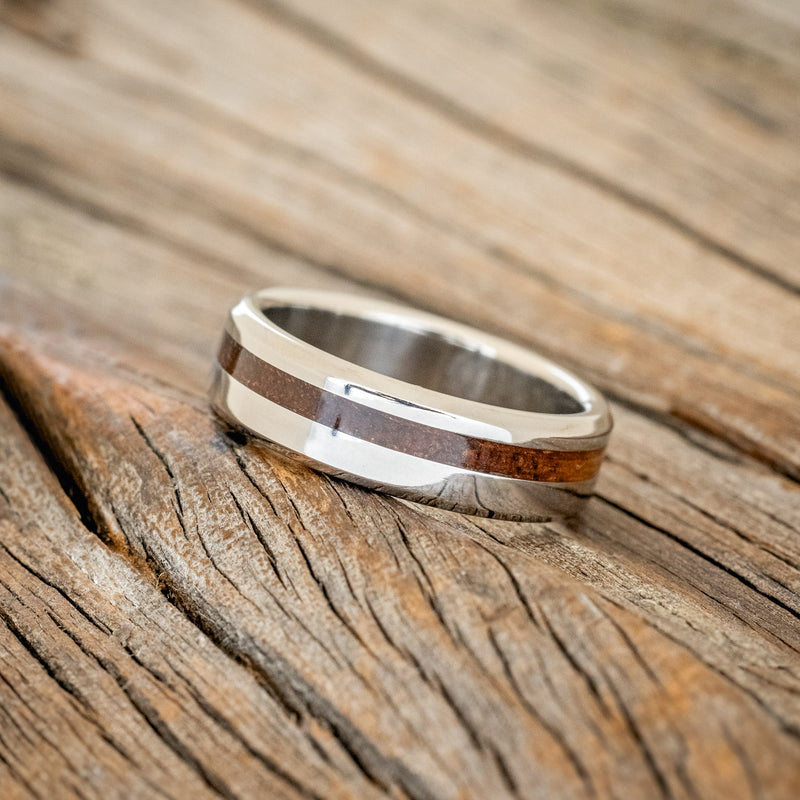 "VERTIGO" - OFFSET KOA WOOD WEDDING BAND-2