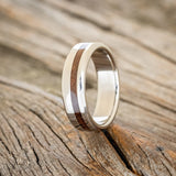 "VERTIGO" - OFFSET KOA WOOD WEDDING BAND-1