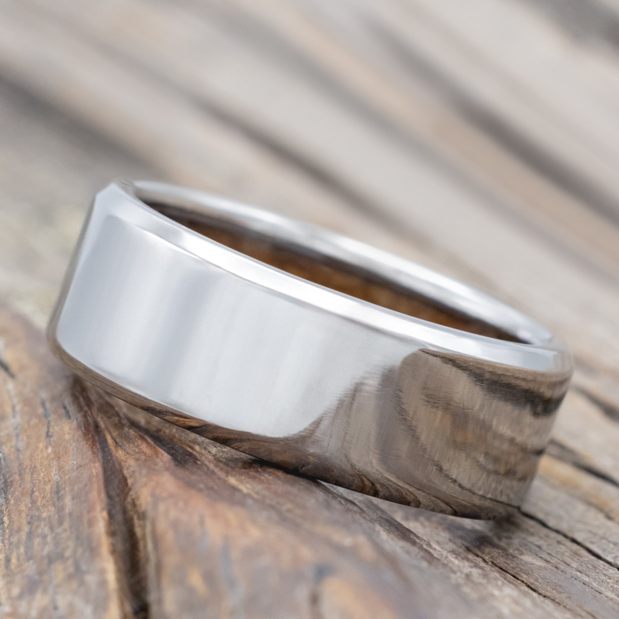 "Argos" - Antler, Whiskey Barrel Oak & Lapis Lazuli Wedding Ring-Staghead Designs