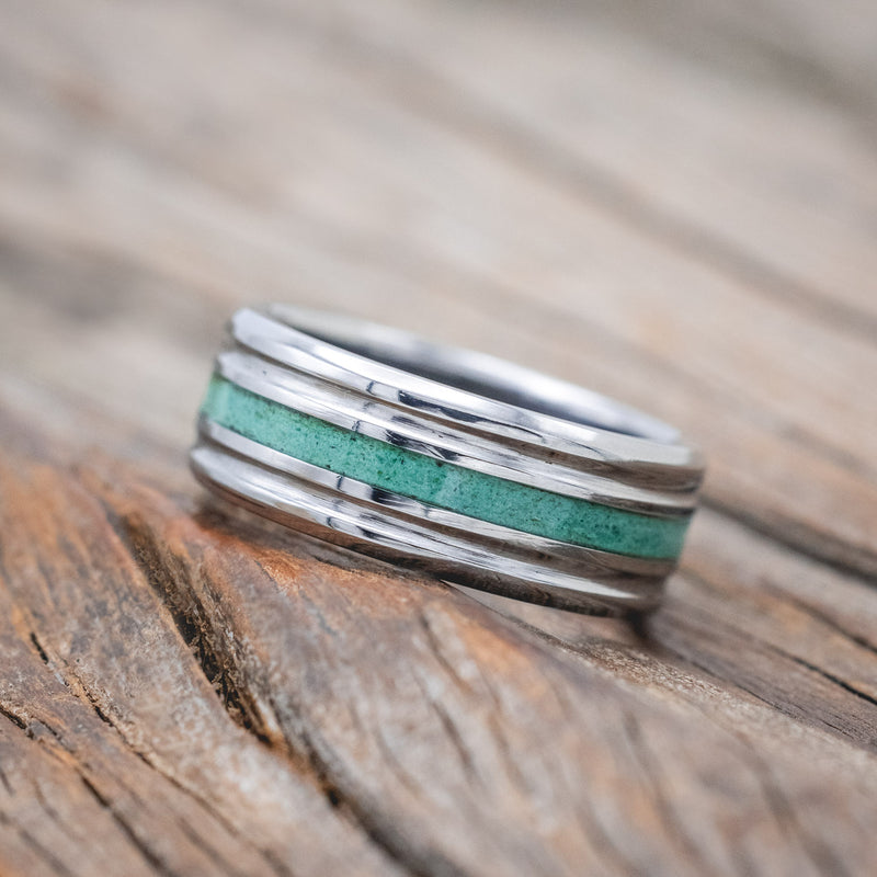 "AUSTIN" - MALACHITE WEDDING BAND - READY TO SHIP-Staghead Designs