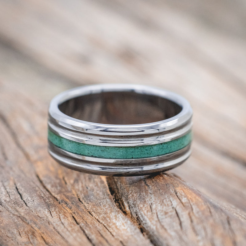 "AUSTIN" - MALACHITE WEDDING RING-Staghead Designs