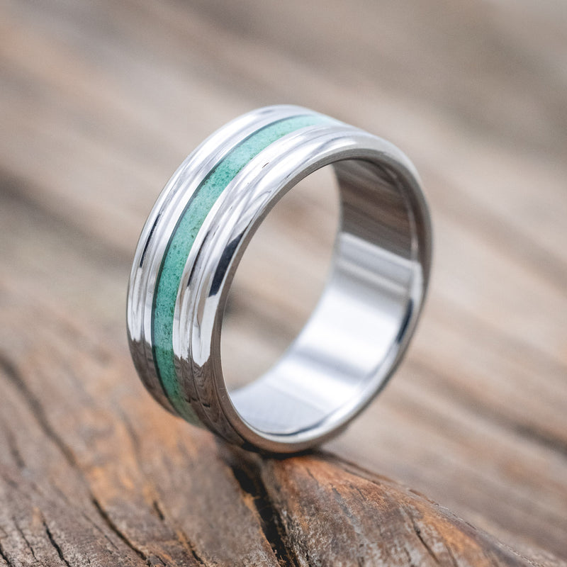 "AUSTIN" - MALACHITE WEDDING BAND - READY TO SHIP-Staghead Designs