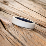 BLUE GOLDSTONE CHANNEL LINED RING WITH SANDBLASTED FINISH-5