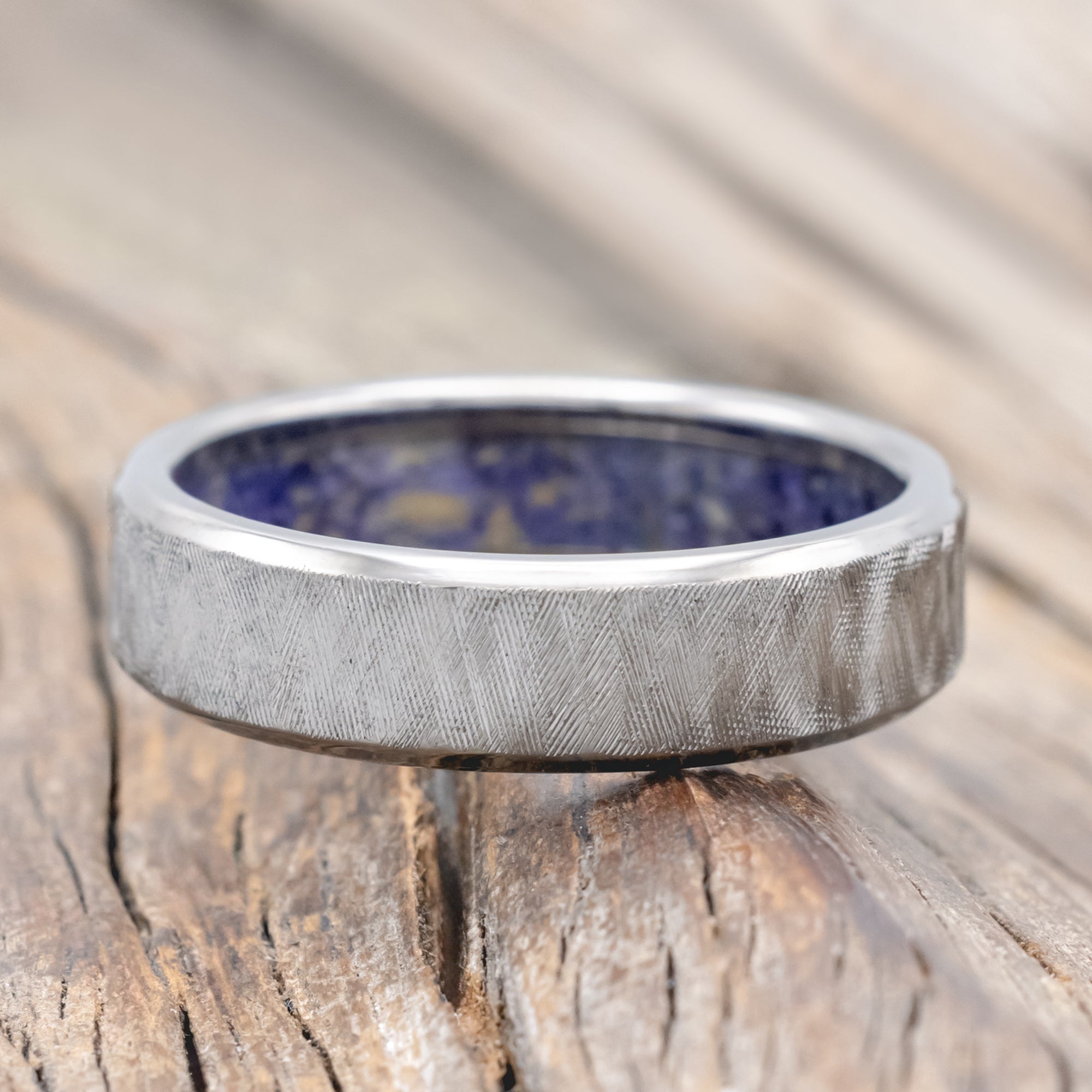 Bluebell Lined Ring With A Florentine Finish | Staghead Design
