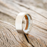 "ARGOS" - ANTLER, IRONWOOD & TURQUOISE LINED WEDDING BAND WITH BRUSHED FINISH - READY TO SHIP-10