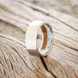 "ARGOS" - ANTLER, IRONWOOD & TURQUOISE LINED WEDDING BAND WITH BRUSHED FINISH - READY TO SHIP-7