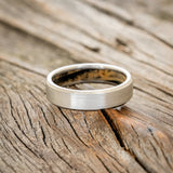 SPALTED MAPLE LINED WEDDING BAND WITH A BRUSHED FINISH-6