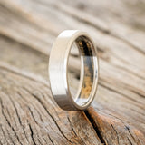 SPALTED MAPLE LINED WEDDING BAND WITH A BRUSHED FINISH-1