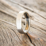 SPALTED MAPLE LINED WEDDING BAND WITH A BRUSHED FINISH-4