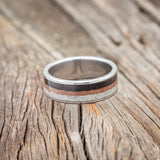 "REDLINE" - CUSTOM CAR PARTS INLAY WEDDING BAND-3