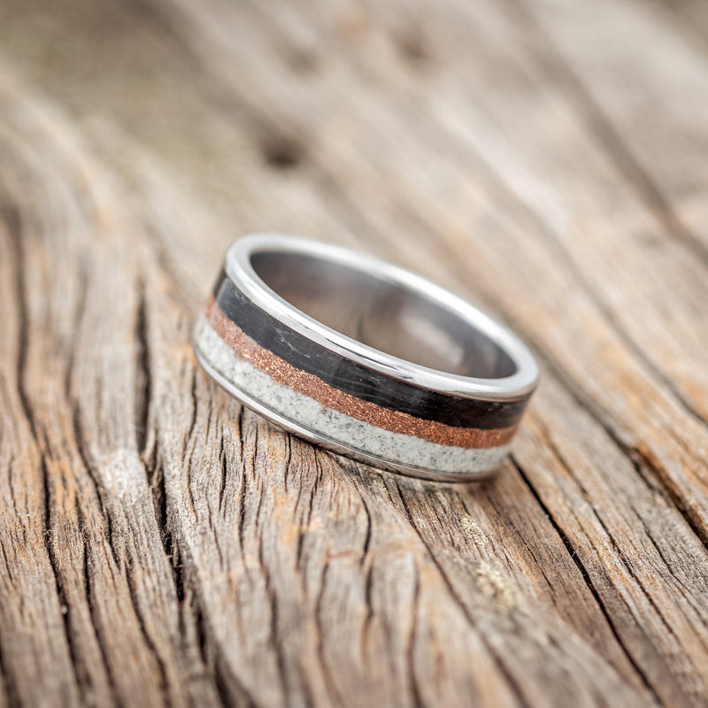 "REDLINE" - CUSTOM CAR PARTS INLAY WEDDING BAND