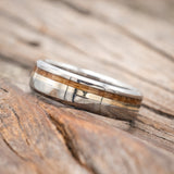 "CASTOR" - WHISKEY BARREL OAK & A 14K GOLD INLAY WEDDING RING