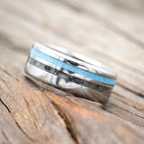 "COSMO" - MOONSTONE & TURQUOISE WEDDING BAND