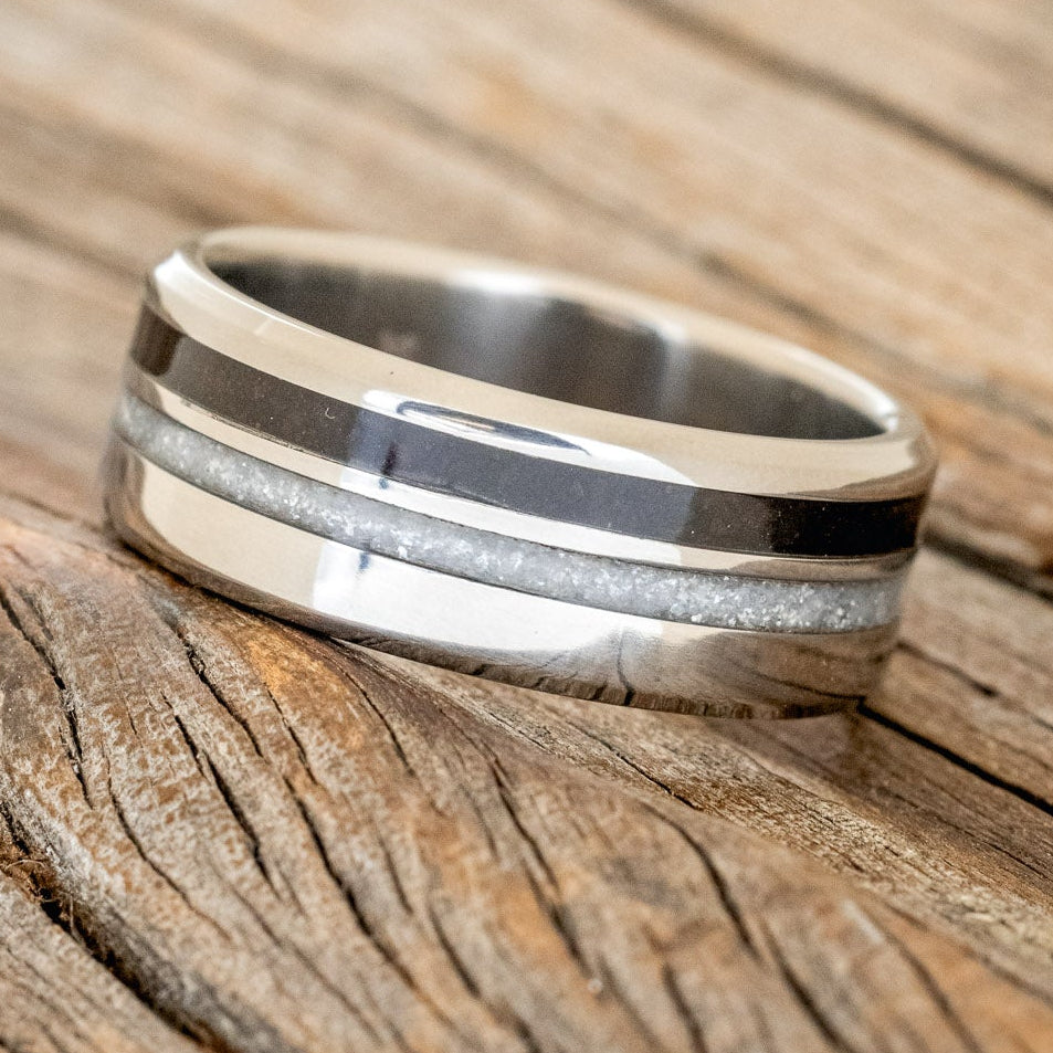 "COSMO" - DIAMOND DUST & COFFEE WEDDING BAND-2