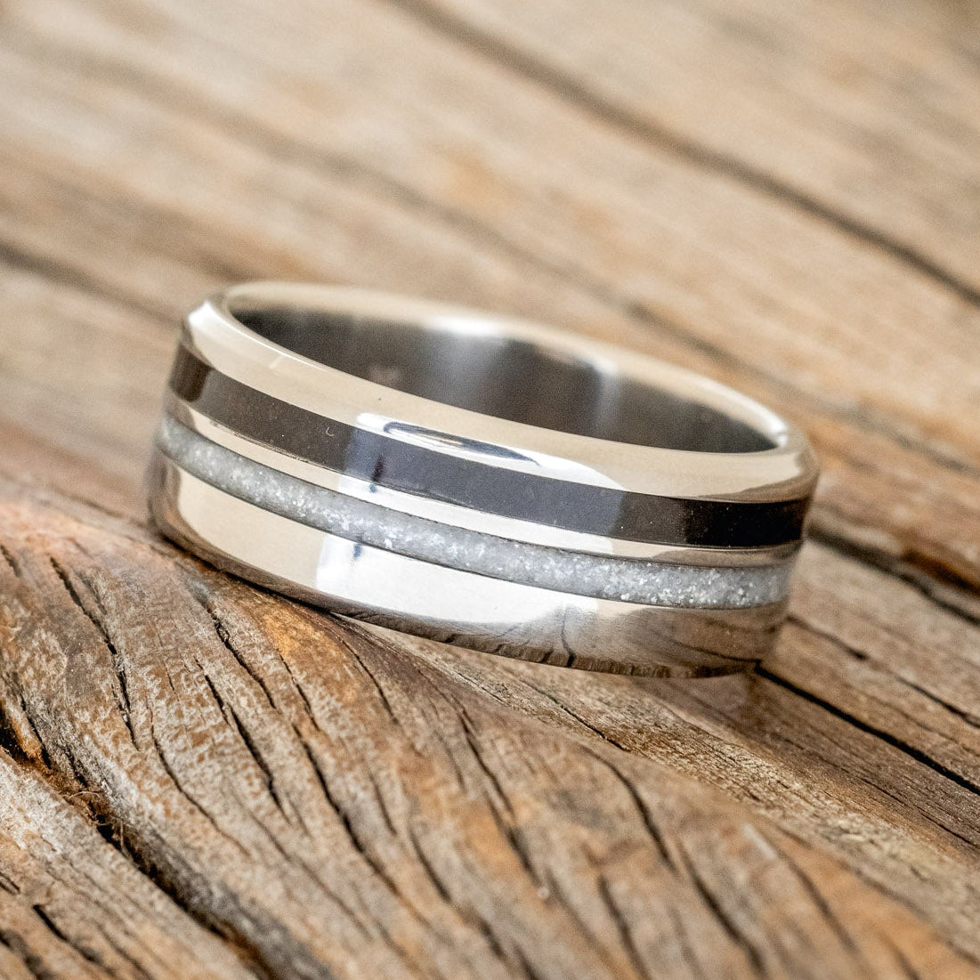 "Cosmo" - Diamond Dust & Coffee Wedding Band-Staghead Designs