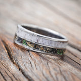 "DYAD" - CAMO & ELK ANTLER INLAY WEDDING BAND-Staghead Designs