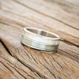 "DYAD" - ANTLER & FISHING LINE WEDDING BAND-2