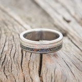 "DYAD" - FIRE AND ICE OPAL & BLACK FIRE OPAL WEDDING BAND-3