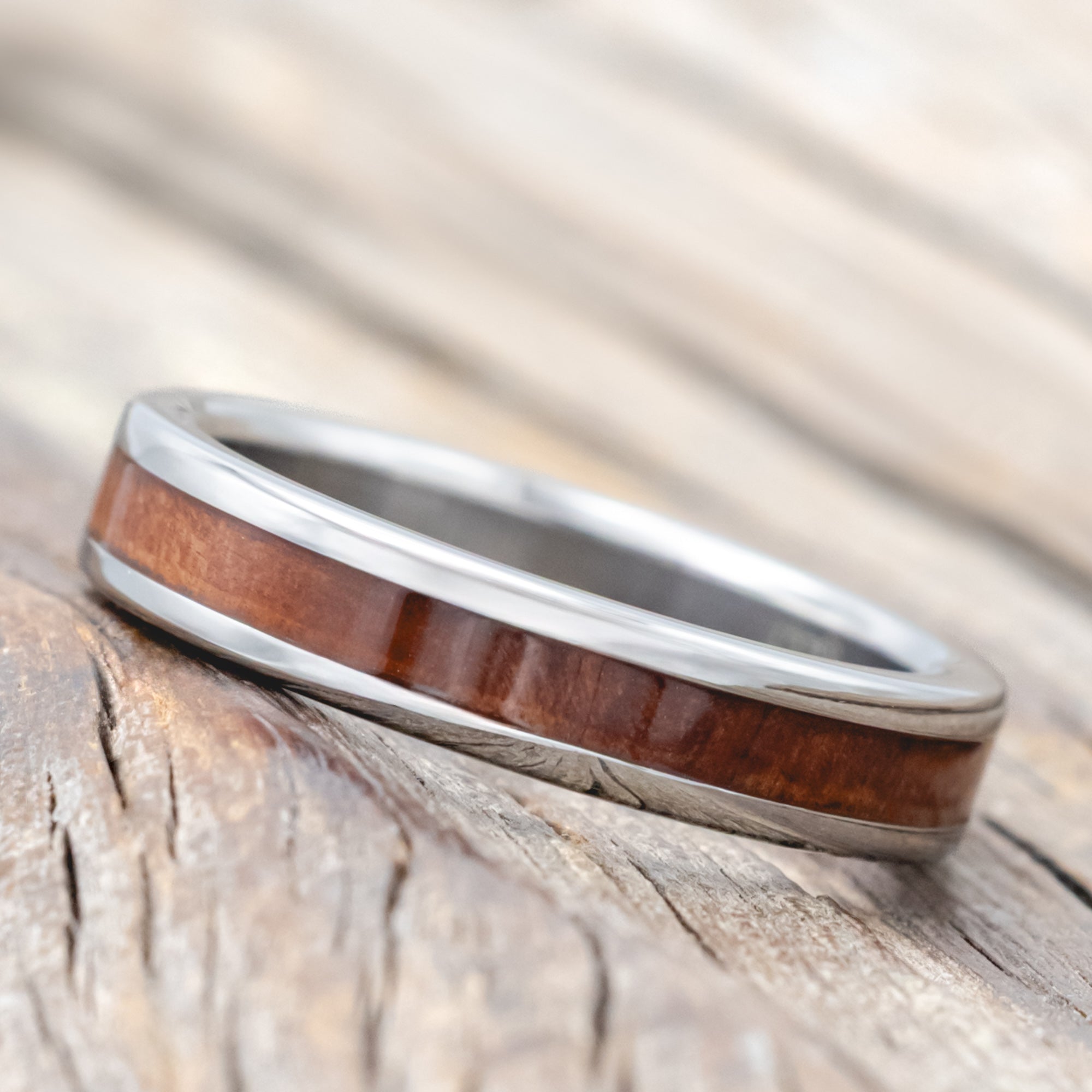 "ETERNA" - REDWOOD STACKING WEDDING BAND-Staghead Designs