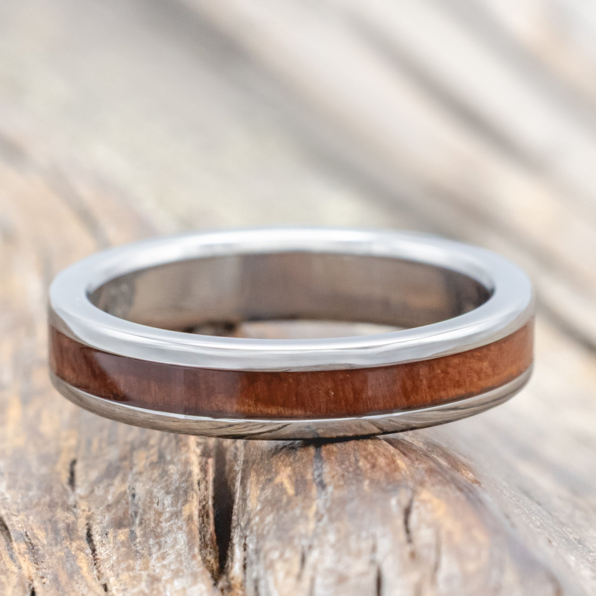 "ETERNA" - REDWOOD STACKING WEDDING BAND-Staghead Designs