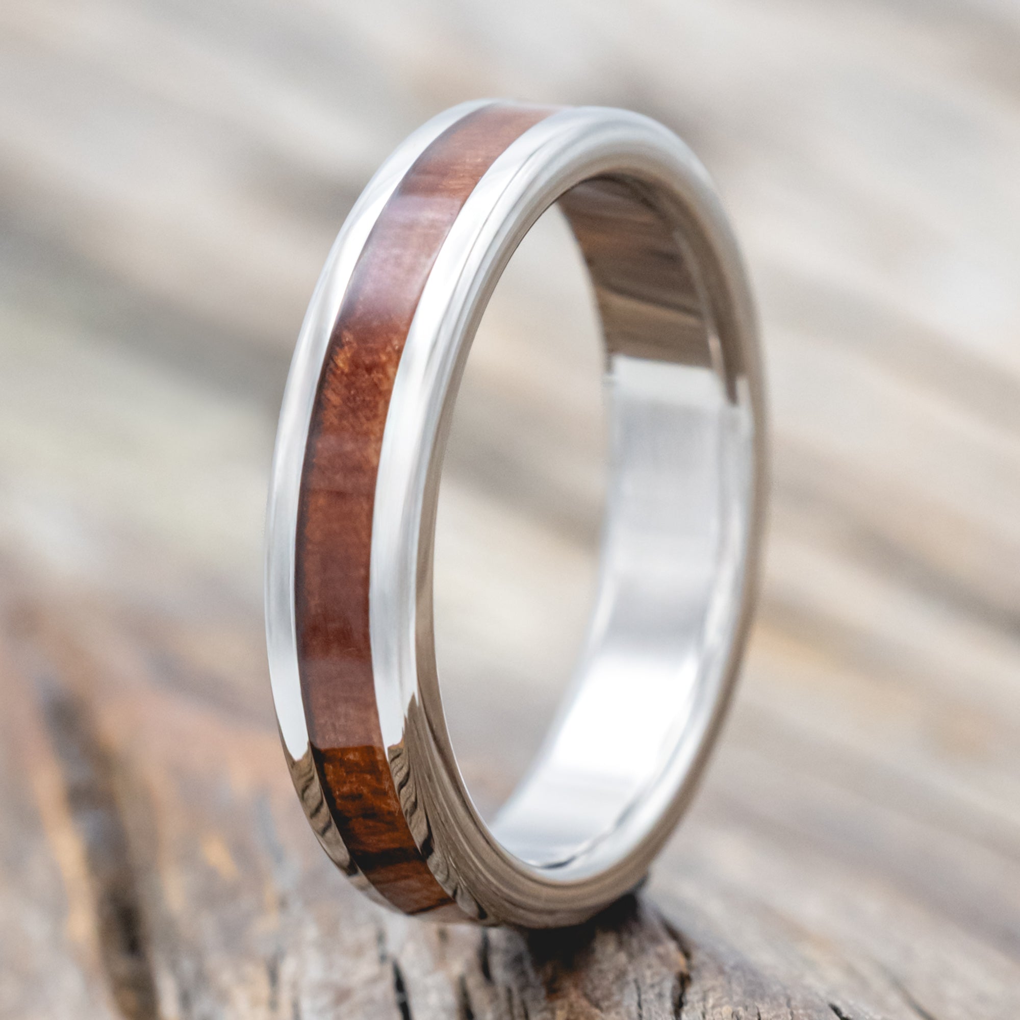 "ETERNA" - REDWOOD STACKING WEDDING BAND-Staghead Designs