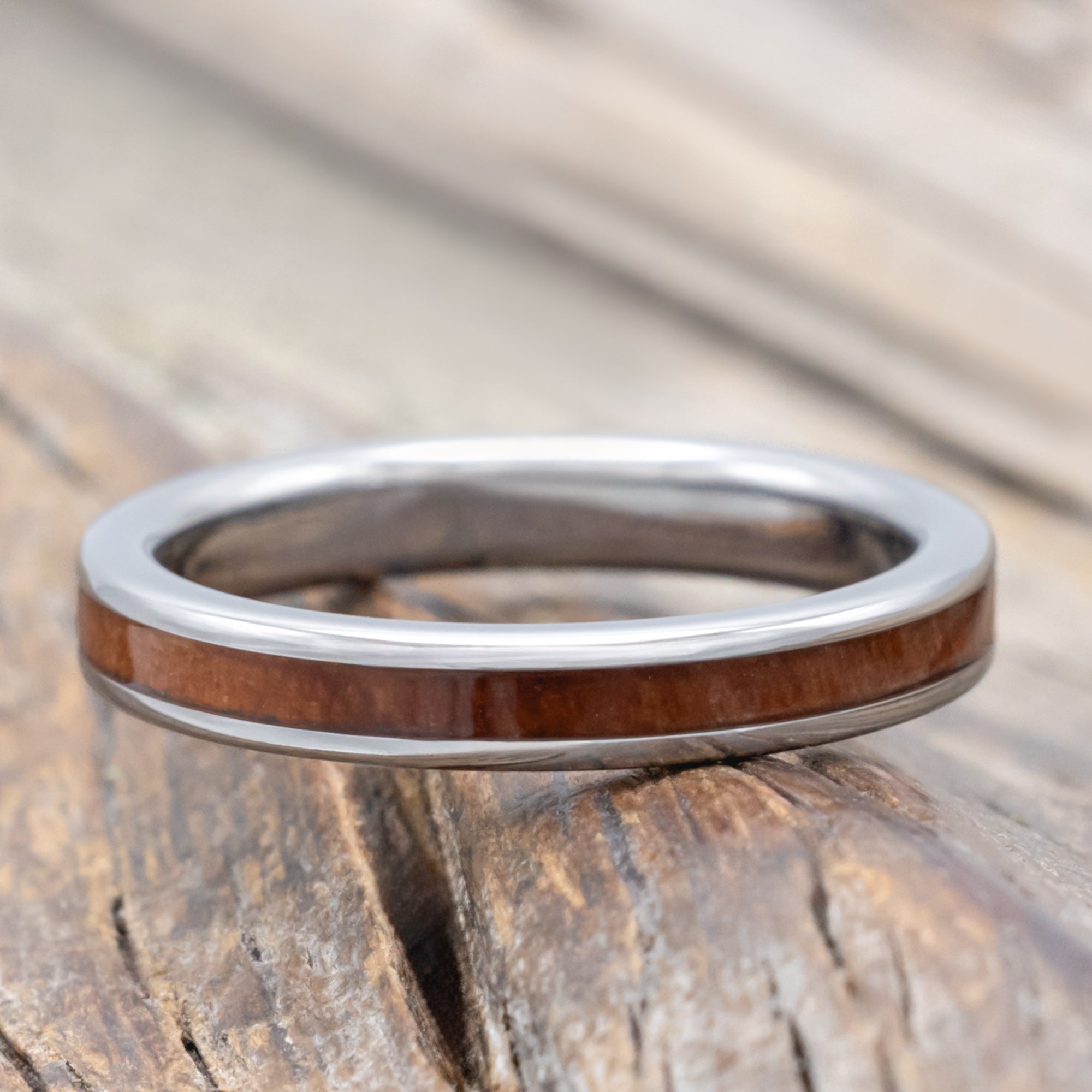 "ETERNA" - REDWOOD STACKING WEDDING BAND-Staghead Designs