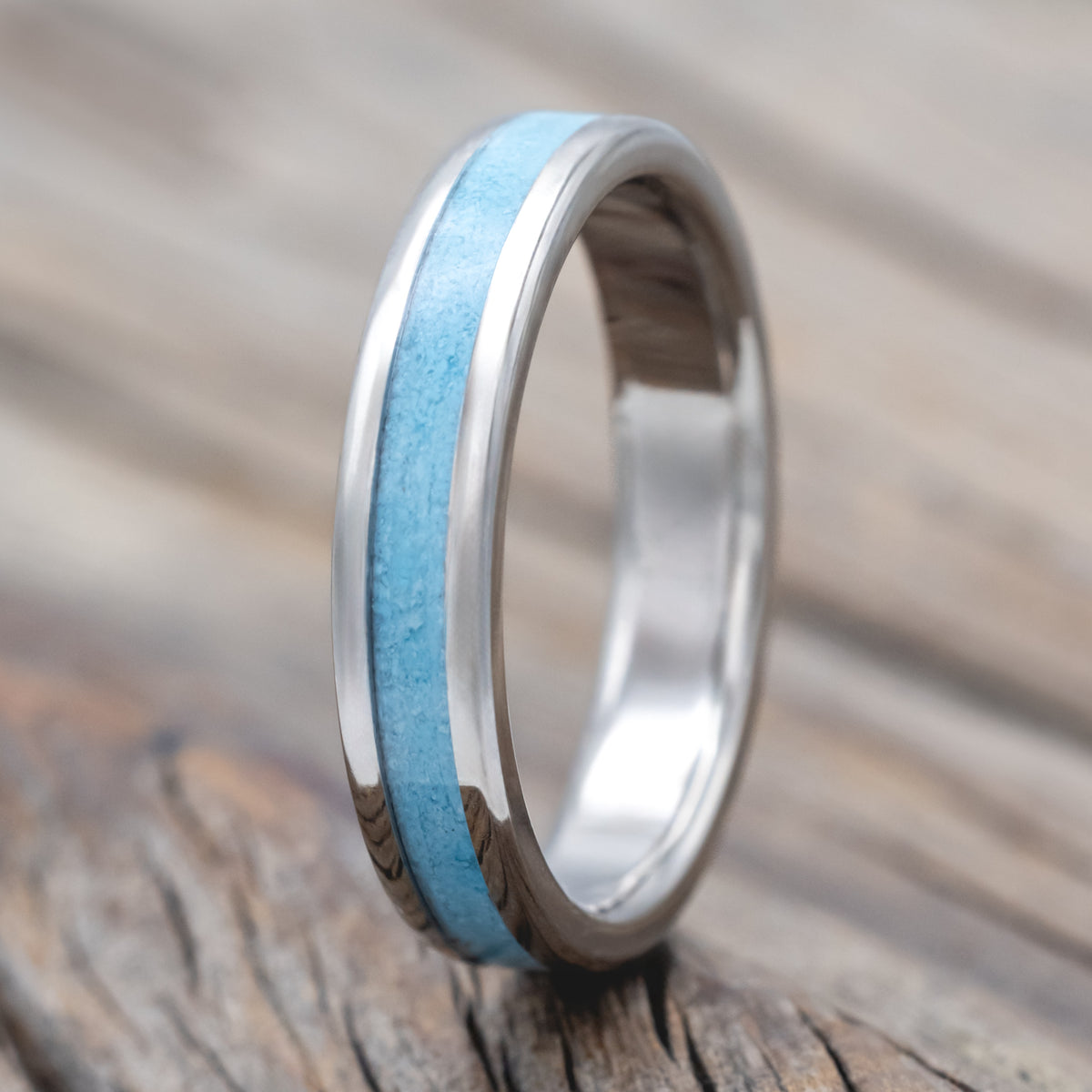 "Eterna" - Turquoise Stacking Band With Custom Finish-Staghead Designs
