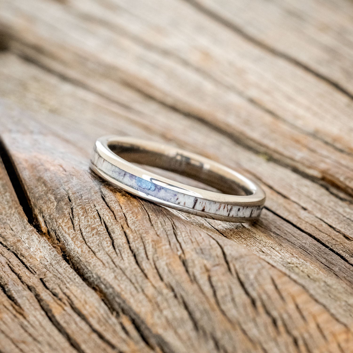 "ETERNA" - ANTLER & TURQUOISE STACKING BAND-3