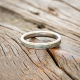 "GLEN" - MATCHING SET OF FISHING LINE & BUCKEYE BURL WOOD WEDDING BANDS-7