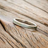 "GLEN" - MATCHING SET OF FISHING LINE & BUCKEYE BURL WOOD WEDDING BANDS-6