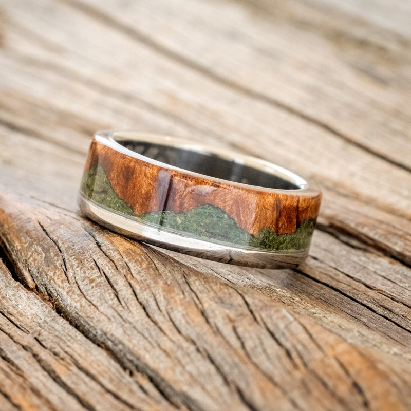 "EZRA" - REDWOOD & MOSS WEDDING RING