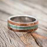 "GLEN" - DARK MAPLE WOOD & FISHING LINE WEDDING RING-Staghead Designs