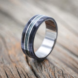 "GLEN" - DARK MAPLE WOOD & FISHING LINE WEDDING RING-Staghead Designs