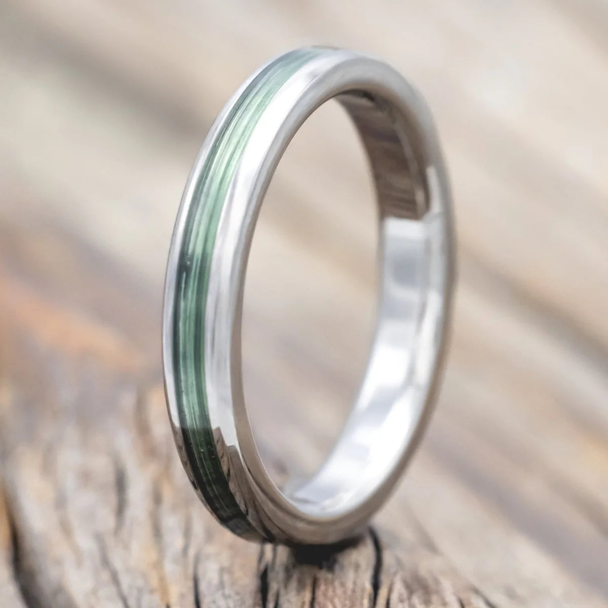 "Eterna" - Fishing Line Stacking Band - Titanium (3mm) - Size 6-Staghead Designs
