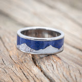 "HELIOS" - ANTLER & LAPIS LAZULI WEDDING BAND-Staghead Designs