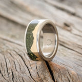 "HELIOS" - MOSS & 14K YELLOW GOLD MOUNTAIN RANGE WEDDING BAND-2