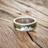 "HELIOS" - MOSS WEDDING BAND FEATURING THE DOLOMITES MOUNTAIN RANGE-3