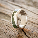 "HELIOS" - MOSS WEDDING BAND FEATURING THE DOLOMITES MOUNTAIN RANGE-2