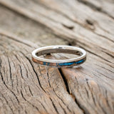 "ETERNA"- PATINA COPPER STACKING WEDDING BAND WITH A HAMMERED FINISH-3