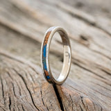 "ETERNA"- PATINA COPPER STACKING WEDDING BAND WITH A HAMMERED FINISH