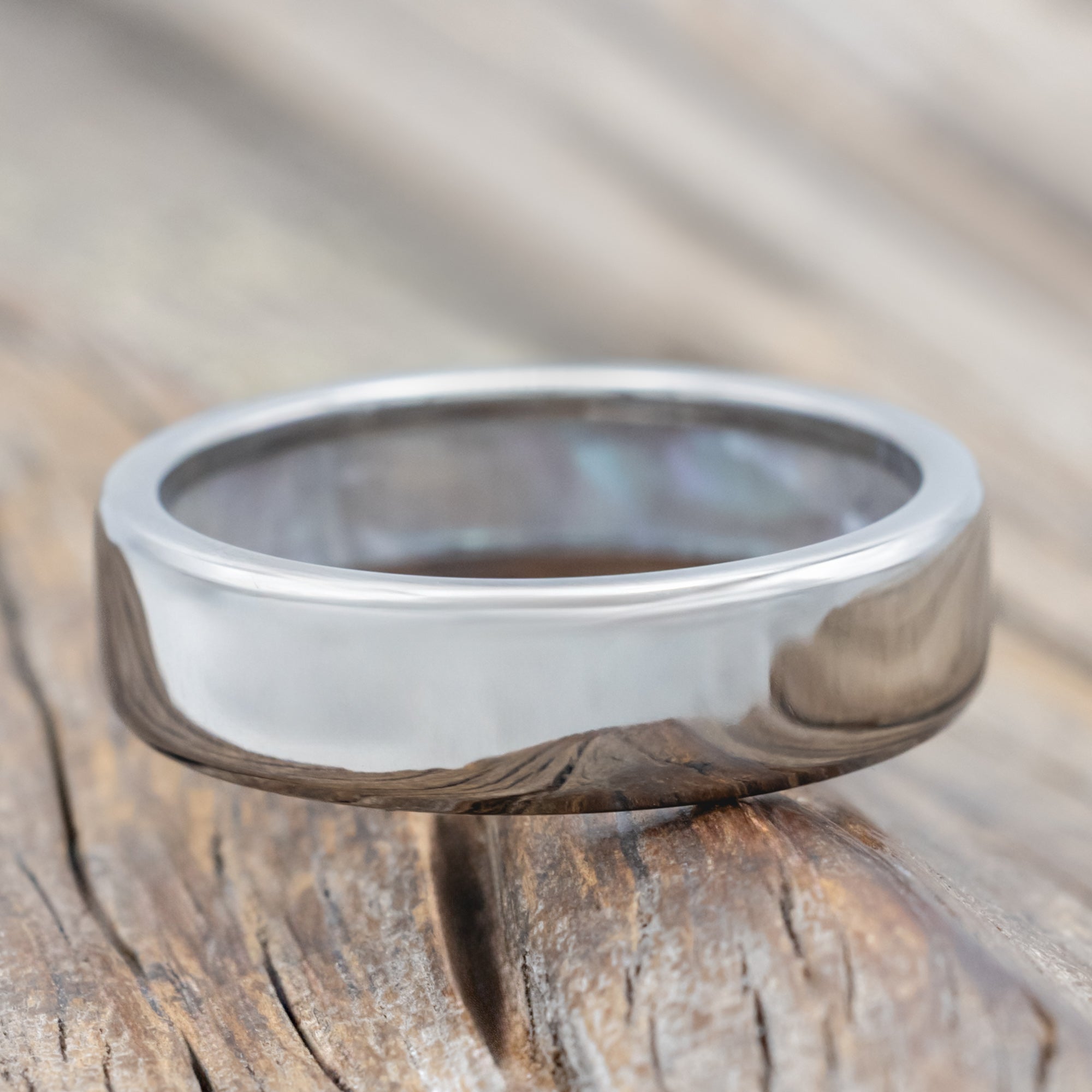 "Hyperion" - Mother Of Pearl Lined Wedding Ring-Staghead Designs