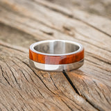 "LEDGER" - PADAUK WOOD WEDDING BAND - READY TO SHIP-3