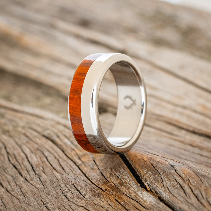 "LEDGER" - PADAUK WOOD WEDDING BAND - READY TO SHIP-1