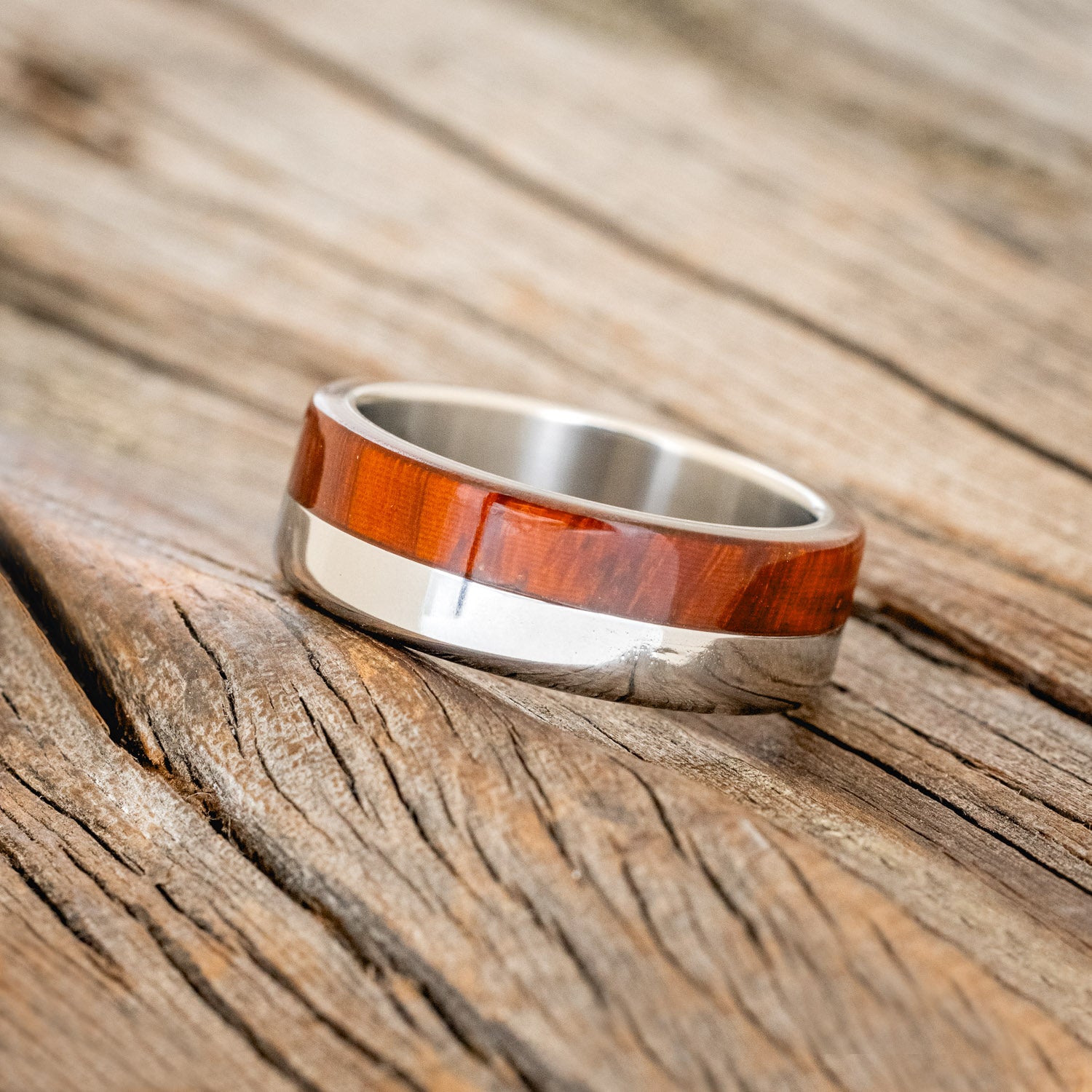 "LEDGER" - PADAUK WOOD WEDDING BAND-2