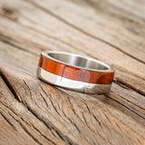 "LEDGER" - PADAUK WOOD WEDDING BAND - READY TO SHIP-2